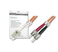 Digitus Cable de conexión LWL OM2 - Cable de fibra óptica LC a ST de 3 m - LSZH - Duplex Multimodo 50/125µ - 10 GBit/s - Naranja
