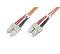 Digitus Cable de conexión LWL OM2 - Cable de Fibra óptica SC a SC de 10 m - LSZH - Duplex Multimodo 50/125µ - 10 GBit/s - Naranja