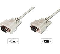 DIGITUS Cable de conexión serie - D-Sub 9 a D-Sub 9 - macho a hembra - 2,0 m - cable alargador - beige