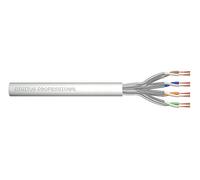 DIGITUS Cable de conexión sin terminar Cat-6A - Por metros, sin confeccionar - 100 m - Cable de red U-FTP - LSZH - AWG 27/7 - 10 Gbit/s - 500 MHz - Compatible con PoE+ - Gris
