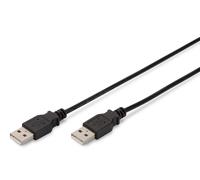 DIGITUS Cable de conexión USB 2.0 - 1,0 m - USB A (m) a USB A (m) - 480 Mbit/s -