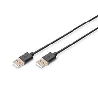 DIGITUS Cable de conexión USB 2.0 - 1,8 m - USB A (m) a USB A (m) - 480 Mbit/s - Compatible con USB - Negro