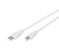DIGITUS Cable de conexión USB 2.0 - 1,8 m - USB A (m) a USB B (m) - 480 Mbit/s - cable de conexión, cable USB - Beige