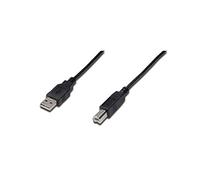 DIGITUS Cable de conexión USB 2.0 - 1,8 m - USB A (m) a USB B (m) - 480 Mbit/s - cable de conexión, compatible con USB - Negro