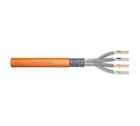 DIGITUS Cable de red Cat 7 de 1000 m - S-FTP (PiMF) Simplex - BauPVO Cca - LSZH sin halógenos - Cobre de 1200 MHz AWG 23/1 - Compatible con PoE+ - Cable Ethernet - Naranja