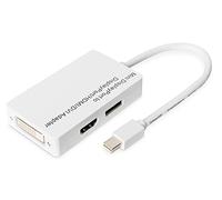 DIGITUS Cable de distribución DisplayPort - miniDP a DP+HDMI+DVI-D - Displayport 1.1a - FullHD 1080p/60Hz - 0,2m - Plug & Play - Blanco