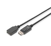 DIGITUS Cable de extensión DisplayPort - DP 1.2 - M/F - 2.0m - UHD 4k60Hz - con bloqueo - Negro