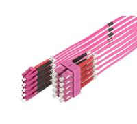 DIGITUS Cable de fibra óptica OM4 - 10 m - LC a SC - 5 unidades - Dúplex | 1/10/40/100 Gbit/s - Cable LAN de fibra óptica multimodo MM - Tipo de fibra: 50/125 µ - Violeta (Violet)