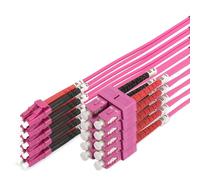 DIGITUS Cable de fibra óptica OM4, 5 piezas, 2 m, LC a SC, Cable de fibra óptica dúplex, 1/ 10/ 40/100 Gbit/s, Cable LAN de fibra óptica multimodo MM, Tipo de fibra: 50/125 µ, Violeta