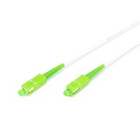 DIGITUS Cable de Fibra óptica OS2 - 1 m - SC/APC a SC/APC - Armado - Cable de Fibra óptica simplex - Cable LAN de Fibra óptica monomodo SM - Tipo de Fibra: 9/125 µ - Blanco