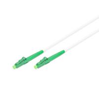 DIGITUS Cable de Fibra óptica OS2 - 10 m - LC/APC a LC/APC - Blindado - Cable de FO simplex - Cable LAN de Fibra óptica monomodo SM - Tipo de Fibra: 9/125 µ - LSZH - Blanco/Verde