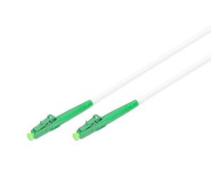 DIGITUS Cable de FO OS2 - 20 m - LC/APC a LC/APC - Armadura de acero | Cable de fibra óptica Simplex - Cable LAN de fibra óptica monomodo SM - Tipo de fibra 9/125 µ - LSZH - Blanco