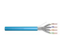 DIGITUS 500 m de Cable de red Cat 6A, U-FTP (PiMF) Simplex, BauPVO Eca, LSZH Libre de Halógenos, 500 MHz de cobre AWG 23/1, Compatible con PoE+, Cable LAN Cable de instalación Cable Ethernet, Azul