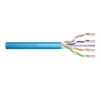 DIGITUS 500 m de Cable de red Cat 6A, U-UTP Simplex, BauPVO Eca, LSZH Libre de Halógenos, 500 MHz de cobre AWG 23/1, Compatible con PoE+, Cable LAN Cable Ethernet, Azul