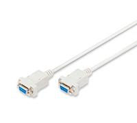 DIGITUS Cable de módem nulo - D-Sub 9 a D-Sub 9 - De enchufe a enchufe - Cable de conexión de 1,8 m - Beige