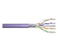 DIGITUS Cable de red Cat 6 - 100 m - F/UTP simplex - BauPVO Eca | LSZH sin halógenos - AWG 23/1 - Compatible con PoE - 1 Gbit/s - 250 MHz - Cable de instalación LAN, cable Ethernet - Violeta