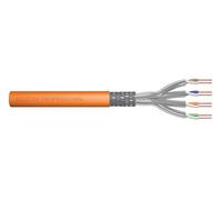 DIGITUS Cable de red Cat 7 de 100 m - S-FTP (PiMF) simplex - BauPVO B2ca - LSZH sin halógenos - 1200 MHz cobre AWG 23/1 - Compatible con PoE+ - Cable LAN - Naranja