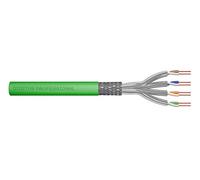 DIGITUS Cable de red Cat 8.2 - 500 m - S/FTP simplex - BauPVO Dca | LSZH sin halógenos - AWG 22/1 - PoE+ - 40 Gbit/s - 2000 MHz - Cable de instalación LAN, cable Ethernet - Verde