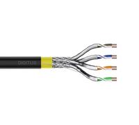 DIGITUS Cable de Red para Exteriores Cat 7A de 100 m - S-FTP (PiMF) Simplex - BauPVO Dca - LSZH sin halógenos - 1500 MHz Cobre AWG 22/1 - PoE++ - Cable subterráneo - Negro
