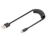 USB Í Type A to USB Í Type C Spring cable TPE USB 2.0, PD60W Max; 1m
