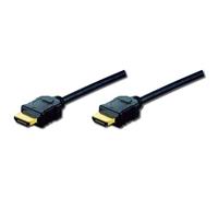 Digitus AK-330107-010-S Cable HDMI de Alta Velocidad con Ethernet 1m 4K 3D Baño de Oro Negro