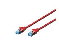 DIGITUS Cable LAN Cat 5e - 1 m - SF/UTP apantallado - 1 Gbit/s - 100 MHz - Cable de red CCA con conector RJ45 - Cubierta de PVC - AWG 26/7 - Compatible con Cat6 y Cat5 - Rojo