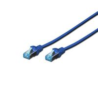 Digitus Cable LAN Cat 5e - 1m - Cable de red CCA con RJ45 - SF/UTP Blindado - Compatible con Cat-6 y Cat-5 - Azul