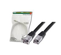Digitus Cable LAN Cat 5e - 1m - Cable de Red RJ45 - SF/UTP Blindado - Compatible con Cat-6 y Cat-6A - Negro