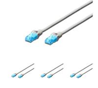 DIGITUS Cable LAN Cat 5e - 20m - Cable de red CCA con RJ45 - U/UTP sin apantallar - Compatible con Cat6 y Cat5 - Gris (Paquete de 4)