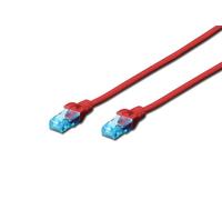 DIGITUS Cable LAN Cat 5e - 2m - Cable de red CCA con RJ45 - U/UTP sin apantallar - Compatible con Cat6 y Cat5 - Rojo
