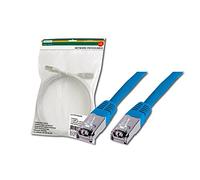 DIGITUS Cable LAN Cat 5e - 3m - Cable de red RJ45 - SF/UTP Blindado - Compatible con Cat6 y Cat6A - Azul