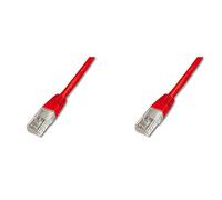 DIGITUS Cable LAN Cat 5e - 5m - Cable de red RJ45 - U/UTP sin apantallar - Compatible con Cat-6 y Cat-5 - Rojo