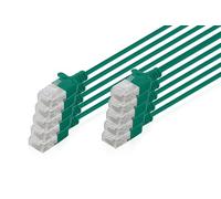DIGITUS Cable LAN Cat 6 - 0.3m - 1 Gbit/s - 10 unidades - U-UTP no apantallado - Slim AWG 32/7 - PoE+ - LSZH - 250 Mhz - RJ45 cable de red - Verde