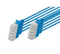 DIGITUS Cable LAN Cat 6 - 0.3m - 1 Gbit/s - 10 unidades - U-UTP no apantallado - Slim AWG 32/7 - PoE+ - LSZH - 250 Mhz - RJ45 cable de red - Azul
