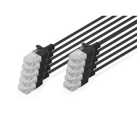 DIGITUS Cable LAN Cat 6 - 0.5m - 1 Gbit/s - 10 unidades - U-UTP no apantallado - Slim AWG 32/7 - PoE+ - LSZH - 250 Mhz - RJ45 cable de red - Negro