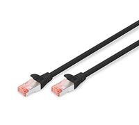 DIGITUS Cable LAN Cat 6 - 0.5m - Cable de red RJ45 - S/FTP Blindado - Compatible con Cat 6A y Cat 7 - Negro