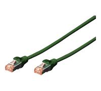 DIGITUS Cable LAN Cat 6 - 0.5m - Cable de red RJ45 - S/FTP Blindado - Compatible con Cat 6A y Cat 7 - Verde