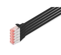 DIGITUS Cable LAN Cat 6 - 10m - 5 Piezas - Cable de red RJ45 - S/FTP Blindado - Compatible con Cat 6A y Cat 7 - Negro