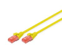 DIGITUS Cable LAN Cat 6 - 10m - Cable de red RJ45 - UTP sin apantallar - Compatible con Cat-6A y Cat-5e - Amarillo