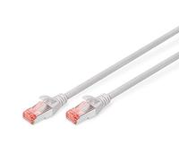 DIGITUS Cable LAN Cat 6 - 1m - Cable de red RJ45 - S/FTP Blindado - Compatible con Cat 6A y Cat 7 - Gris