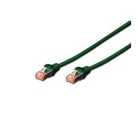 DIGITUS Cable LAN Cat 6 - 1m - Cable de red RJ45 - S/FTP Blindado - Compatible con Cat6A y Cat7 - Verde