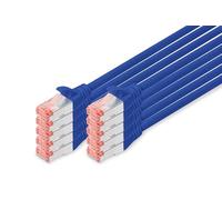 DIGITUS Cable LAN Cat 6 - 3m - 10 Piezas - Cable de red RJ45 - S/FTP Blindado - Compatible con Cat 6A y Cat 7 - Azul