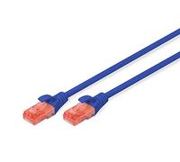 DIGITUS Cable LAN Cat 6 - 3m - Cable de red CCA con RJ45 - U/UTP sin apantallar - Compatible con Cat-6A y Cat-5e - Azul