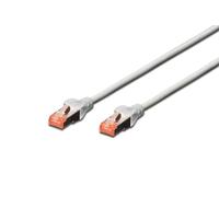 DIGITUS Cable LAN Cat 6 - 3m - Cable de red RJ45 - S/FTP Blindado - Compatible con Cat 6A y Cat 7 - Gris