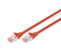 DIGITUS Cable LAN Cat 6 - 3m - Cable de red RJ45 - S/FTP Blindado - Compatible con Cat 6A y Cat 7 - Rojo