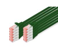 Digitus Cable LAN Cat 6 – 5 m – 10 piezas – S/FTP RJ45 – Compatible Cat 6A y Cat 7 – Verde