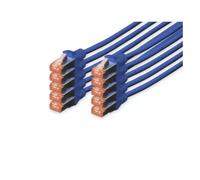 DIGITUS Cable LAN Cat 6 - 5 m - 10 unidades - S/FTP apantallado - 1 Gbit/s - 250 MHz - PoE++ - AWG 27/7 - LSZH - Cable de red RJ45 - Cable de conexión - Compatible con Cat6A y Cat7 - Azul