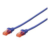 DIGITUS Cable LAN Cat 6 - 5m - Cable de red CCA con RJ45 - U/UTP sin apantallar - Compatible con Cat-6A y Cat-5e - Azul