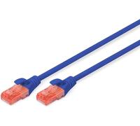 DIGITUS Cable LAN Cat 6-5m - Cable de red CCA con RJ45 - U/UTP sin apantallar - Compatible con Cat-6A y Cat-5e - Azul (Paquete de 5)