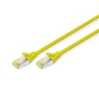 DIGITUS Cable LAN Cat 6A - 0,25m - Cable de red RJ45 - S/FTP Blindado - Compatible con Cat6 y Cat7 - Amarillo